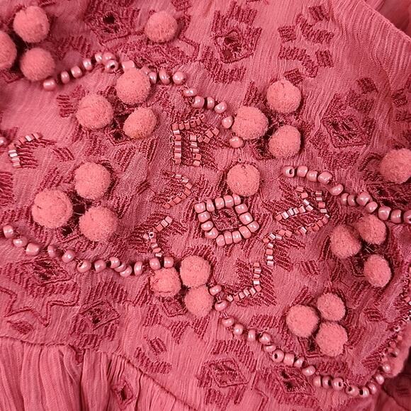 Free People Della Sole Beaded Embroidered Small Mini Dress - Picture 6 of 15